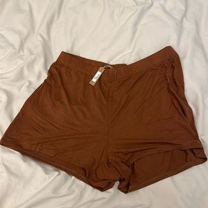 Brand new Skims cotton sleep shorts in copper